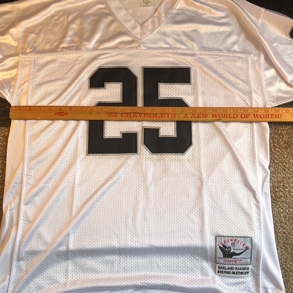Oakland Raiders Throwback Fred Biletnikoff NFL Football Jersey White Size XXL 56 - Picture 7 of 8